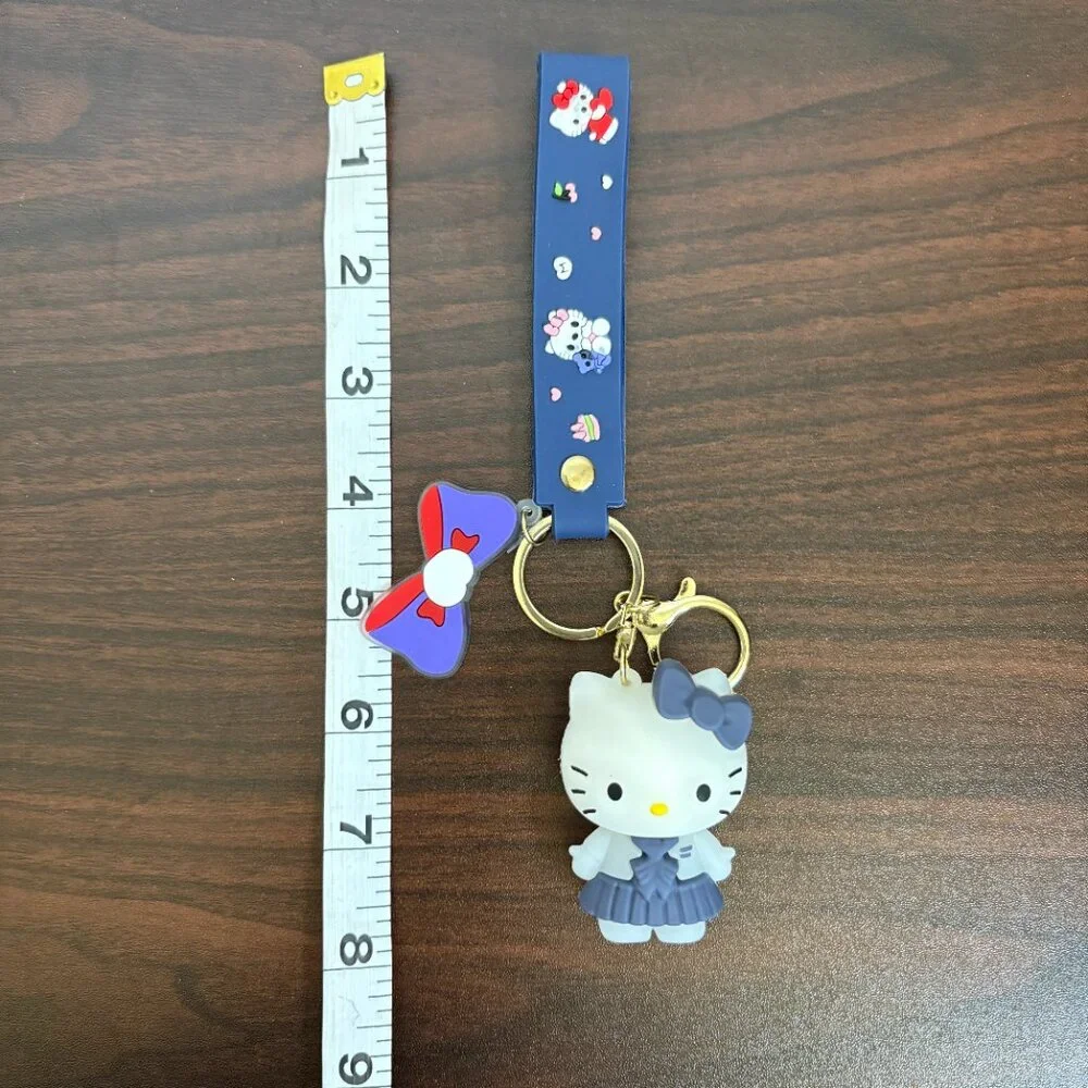 Hello Kitty Keychains Car Key Ring Bow Wristlet Keychain Unbranded Blue New